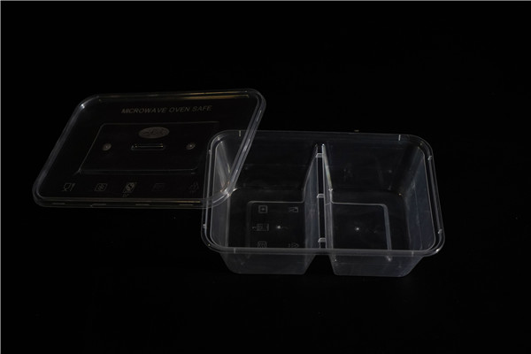 Wholesale Microwaveable Take Away Disposable Plastic Double Compartment Food Containers