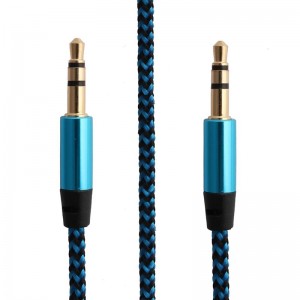 Gold Plated Auxiliary Spring Braided Male to Male AUX Car 3.5mm Audio
