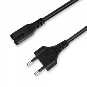 10a 250v 2 ፒን የአውሮፓ ስታንዳርድ Plug Ac ላፕቶፕ የኤክስቴንሽን ገመድ C7 Eu Power Cord