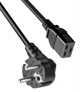 Kabel daya schuko lurus Jerman ke kabel listrik kunci IEC 320 C19 dengan sertifikat Eropa Eropa Euro EU VDE