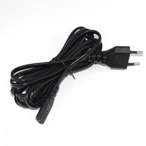 10a 250v 2 ፒን የአውሮፓ ስታንዳርድ Plug Ac ላፕቶፕ የኤክስቴንሽን ገመድ C7 Eu Power Cord