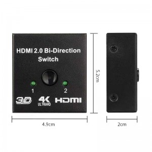 ឧបករណ៍ប្តូរ HDMI2.0 ឆ្លាតវៃពីរផ្លូវ ពីរចូល និងមួយចេញ 4K*2K