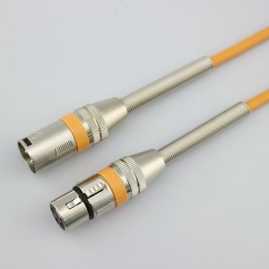 DESC: 3 Pin Microphone Cable – 25 Feet, Silver Xlr ប្រុសទៅស្រី