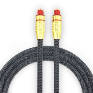 Slim Braided Fiber Audio Cable၊ Digital Optic Cord၊ Toslink Cable၊ Aluminum Shell၊ Golden-Plated Sound Bar၊ TV၊ PS4၊ Xbox၊ Samsung၊