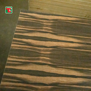 គ្រឿងតុបតែងលម្អដោយរោងចក្រផ្ទាល់ ឥណ្ឌូណេស៊ី ខ្មៅ និងស Ebony Natural Wood Veneer Mdf Board Sheet Wood Panel