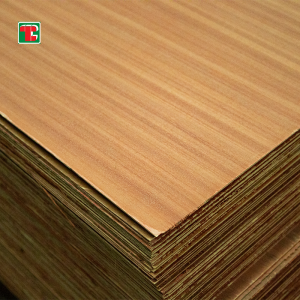 2.5mm Sapele ڪوارٽر ڪٽ Veneer Plywood