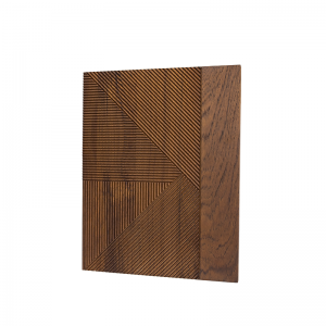 Puzzle de luxo decorativo para o fogar 3D Folla de panel de madeira con acento curvado para interiores de madeira maciza