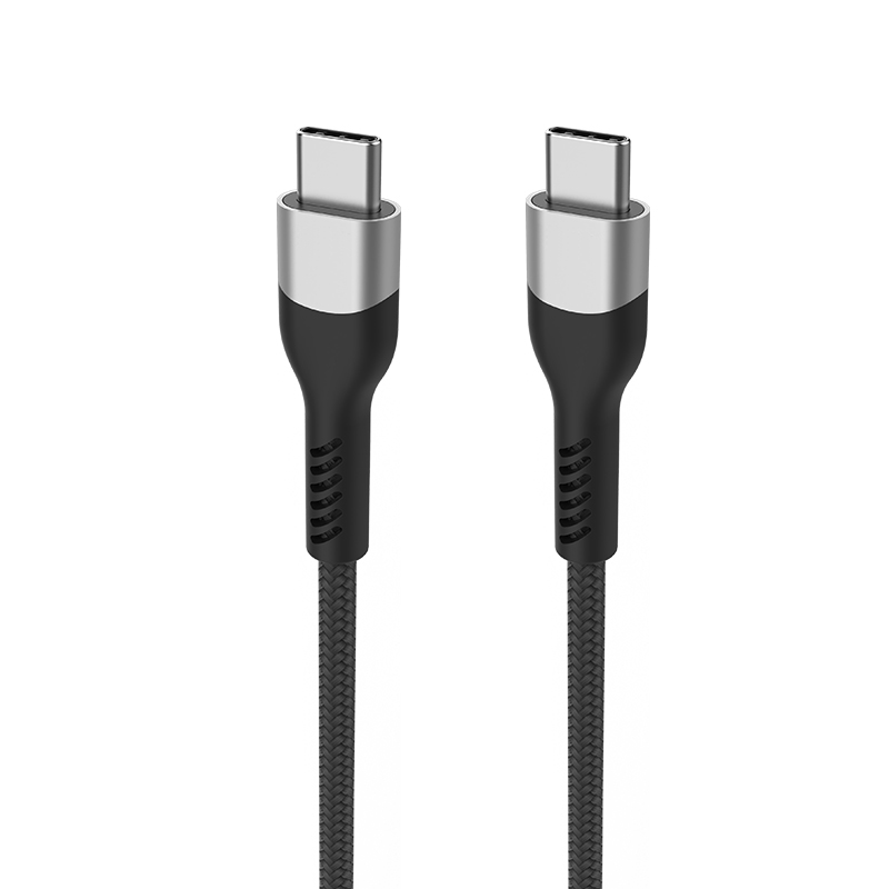 Kabel USB C 2.0 Pleciony kabel USB C do C Szybki kabel ładujący 3A 60 W 480 Mb/s, kompatybilny z Samsung Galaxy S22/S21/S20 Ultra, Note 20/10, MacBook Air, iPad Pro, iPad Air 4, iPad Mini 6, Pixel- Szary wyróżniony obraz