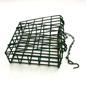 Héjo Caged Tube Manuk Feeder ngagantung Premium Bajing Buktina Wild Bird Feeder Sadaya Metal Cage