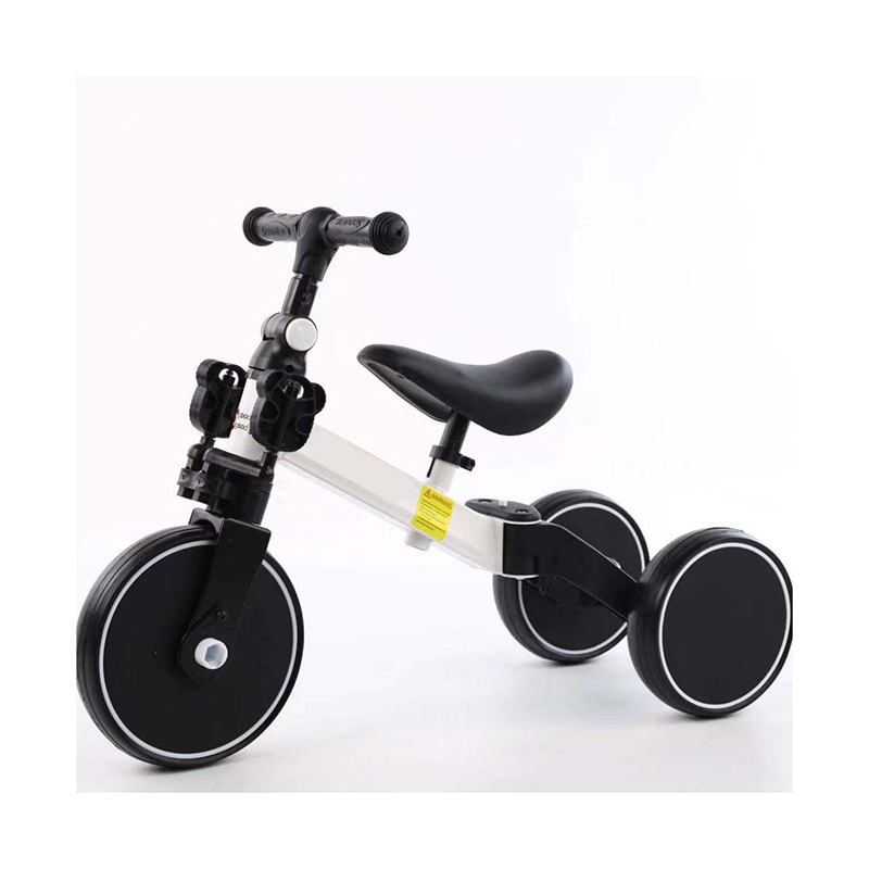 4-in-1 Children's Tricycle Balance Bike with Push Bar bakeng sa 10-36 Months Old Boys Girls Bike ea Bana Baesekele ea Bana e nang le Setulo se Fetohang le Pedal Walker, White