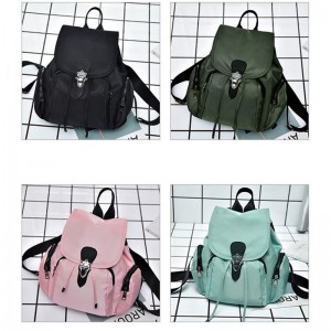 Wholesale Personalized Ladies Nylon Multi-pocket Solid Backpack