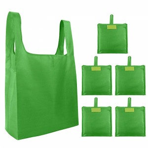 Folding Portable Shopping Bag Reusable Environment-friendly Bag Waterproof Receive Oxford Cloth Bag Printable LOGO