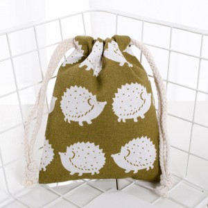 Best Home Decor All Over Cute Animal Printed Poly Canvas Drawstring Bag