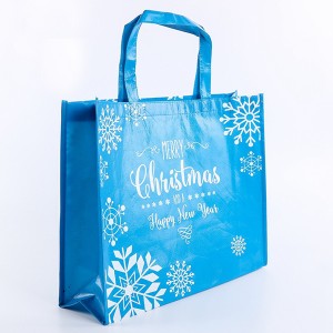 Christmas Gift Shopping Laminated PP Non Woven Tote Bag
