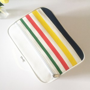 Colorful Striped Cotton Canvas Storage Tool Toy Bag Custom Cooler Bag