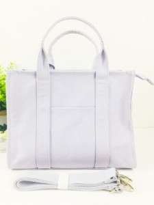 Vintage Lilac Cotton Canvas Tote Bag Fashion Ladies Handbag