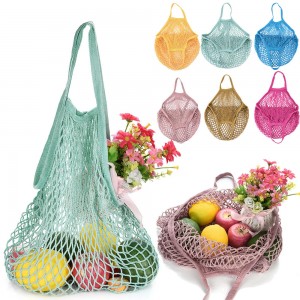 Factory Free sample Single Shoulder Bag Suppliers - Biodegraded Foldable Cotton Mesh Tote Bag Net Shopper Grocery Bag – Tongxing