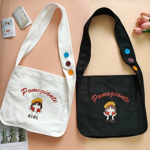 Casual Daily Tote with Decor Shoulder Length Handle and Inner Pocket, Colorful Printing Canvas Bag
