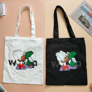 China Factory for Printed Tote Bag Manufacturers - Cute “Donald Duck” Custom Cotton Zippered Tote Bag – Tongxing