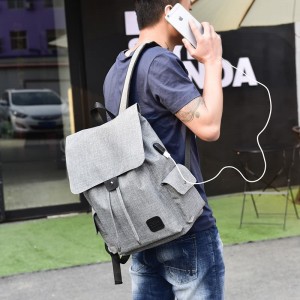 Fancy USB Design Women Canvas Bag Student Laptop Backpack