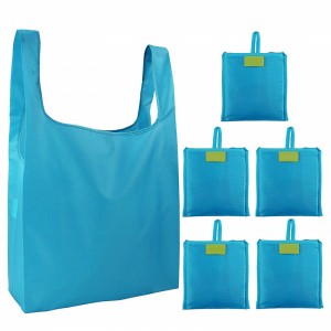 Folding Portable Shopping Bag Reusable Environment-friendly Bag Waterproof Receive Oxford Cloth Bag Printable LOGO