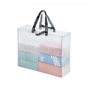 Wholesale PP Woven Bag Factory Customized Logo Double Handle Transparent Shopping Tote Bag