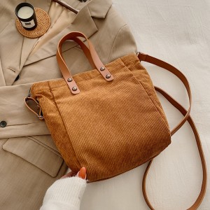 Simple Korean Sling Bag Crossbody Custom Corduroy Tote Bag