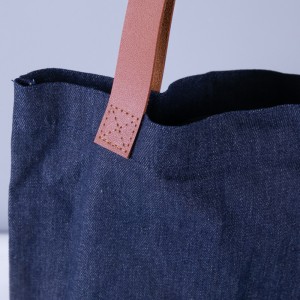 Custom Print Denim Canvas Tote Bag Eco Friendly Jean Foldable Shopping Bag