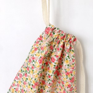 Ins Style Cosmetics Packing Bag Portable Travel Toiletries Bag Floral Cotton Gifts Drawstring Bag