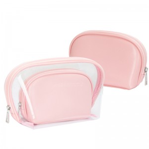 Customized Clear PVC Cosmetic Bag Manufacturer Fancy PU Make Up Bag