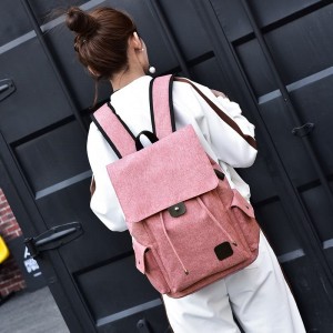 Fancy USB Design Women Canvas Bag Student Laptop Backpack