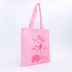 Romantic Pink Tote Bags Custom Logo Women Canvas Bag