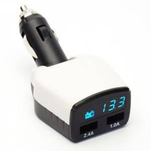 Hoʻokolo i ka Baʻa 12/24 Volt Plug-In Digital Battery Testster w/USB