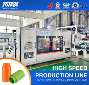 Vysokovýkonný vyfukovací stroj TONVA 10 na výrobu plastových fliaš
