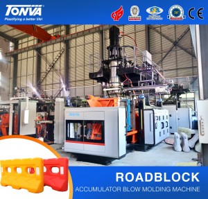 plastic roadblock barrier block accumulator blow molding making machine