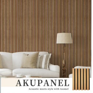 Akupanel lamelový dřevěný dýhový zvukotěsný nástěnný panel