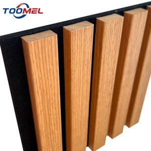 Akupanel Diffusion wood Wall Slat ჭერი ხმის გამაძლიერებელი კედლის ხის veneer აკუსტიკური პანელები