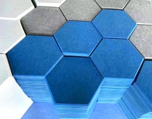 Panells de sostre de paret acústic 3D absorbents de so de fibra de polièster