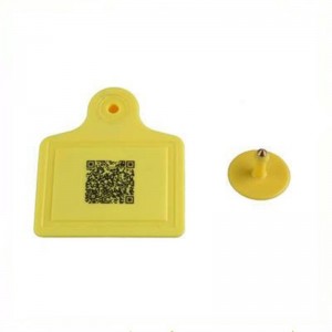 860-960mhz QR code printing rfid livestock ear tag for cattle