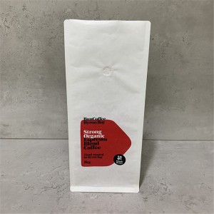 1kg Heat Seal Customized Eco-Friendly Biodegradable Packaging Bag White Paper Flat Bottom Bag with Valve for Coffee Beans/Powder