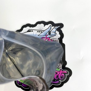 Digital Print Custom Shape Resealable Smell Proof Baggies 3.5g Candy Die Cut Mylar Bags