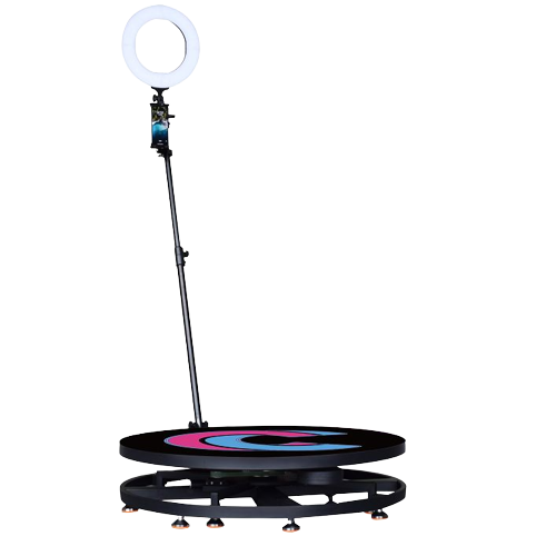 ರಿಂಗ್ ಲೈಟ್‌ನೊಂದಿಗೆ ಮೋಟಾರ್ ಡ್ರೈವ್ ಸ್ವಯಂಚಾಲಿತ 360 ಡಿಗ್ರಿ ಸ್ಪಿನ್ನಿಂಗ್ ವೀಡಿಯೊ ಬೂತ್