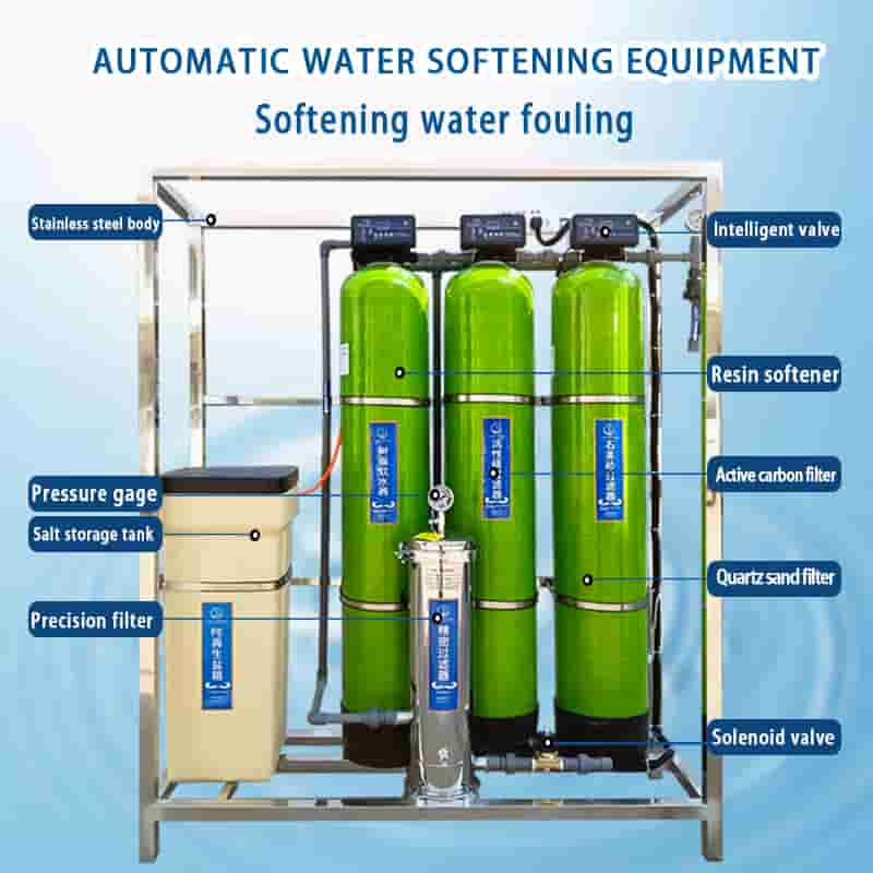 Equipamento de tratamento de água de amaciamento em vários estágios
