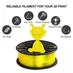 ยาง 1.75mm TPU 3D Printer Filament สีเหลือง