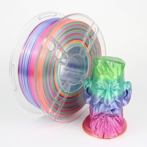 Silke skinnende hurtig farvegradient ændring regnbue flerfarvet 3D printer PLA filament