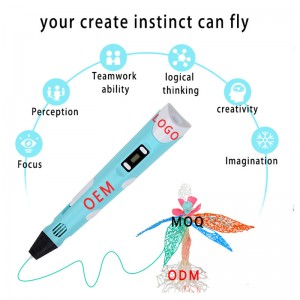 Gjør-det-selv 3D-tegneskriverpenn med LED-skjerm – kreativ lekegave til barn