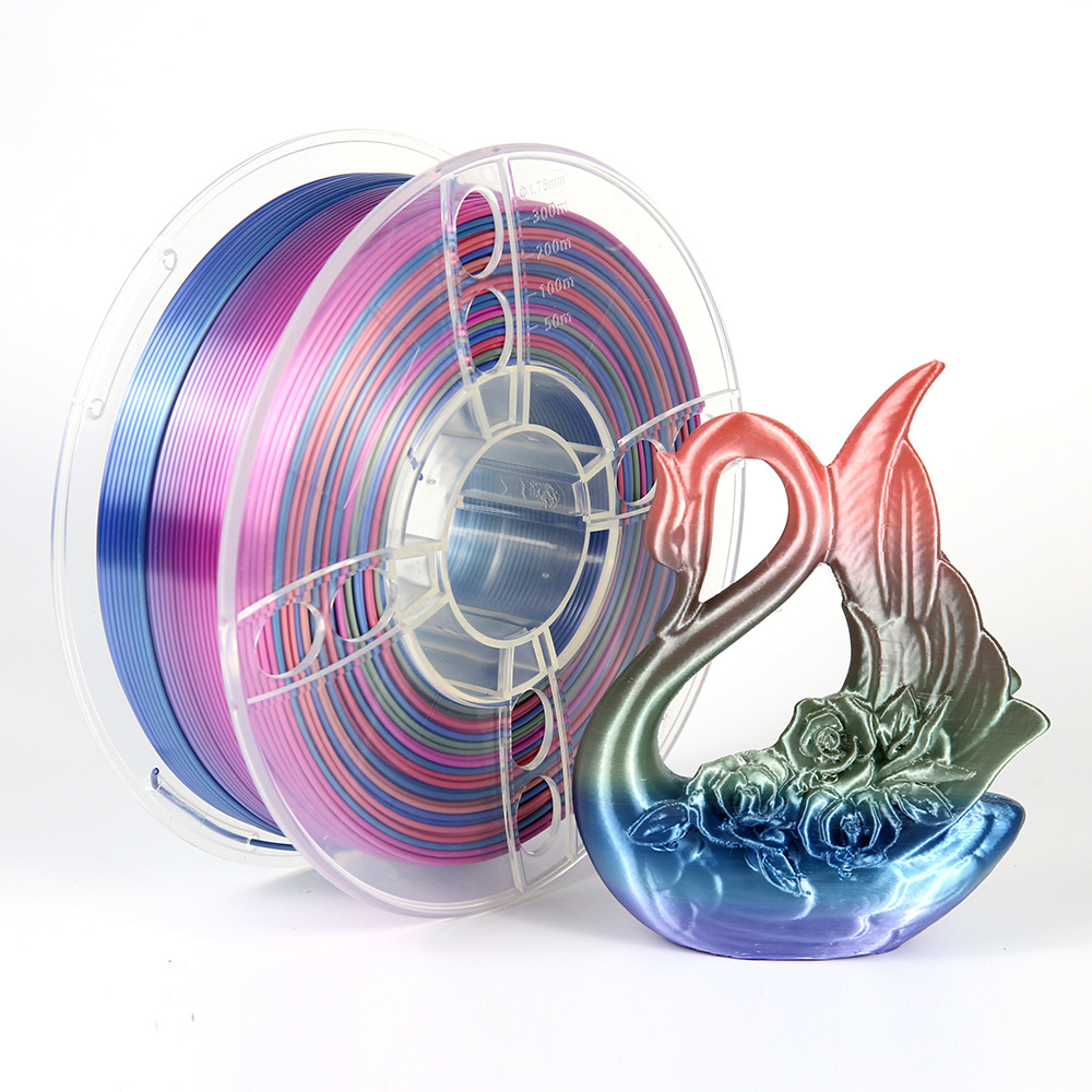 Chine Silk Shiny Fast Color Gradient Change Rainbow Multicolore Imprimante  3D PLA Filament Fabricant et fournisseur