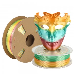 Siliki iila vave Lanu Gradient Suiga Rainbow Multicolored 3D Printer PLA Filament