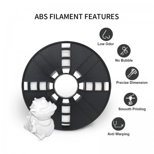 Torwell ABS Filament 1.75mm, Spî, Rastiya Dimensî +/- 0.03 mm, ABS 1kg Kulik
