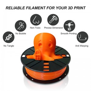 Oranĝaj TPU Filamento 3D presaj materialoj